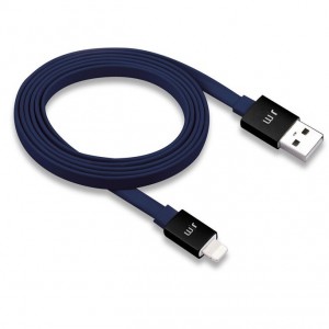 AluCable Flat lightning kabel Just Mobile blå