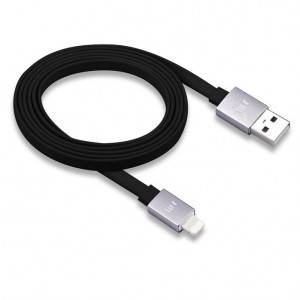 AluCable Flat lightning kabel Just Mobile grå