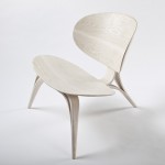 Crab stol i lamineret afbleget asketræ oppefra