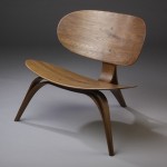 Crab stol i lamineret røget egetræ forfra