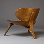 Crab stol i lamineret røget egetræ fra siden