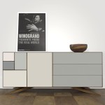 Incunabular Sideboard gudesmuk skænk i grå farver