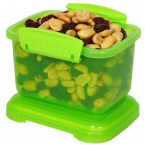 Klip IT BPA fri grøn snackbox med nøddemiks