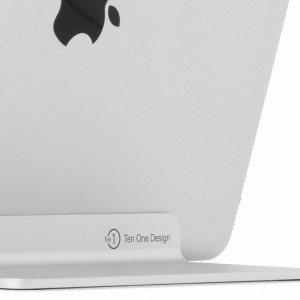Magnus iPad holder i børstet stål fra ten1 design set skråt bagfra