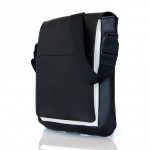 Muzetto af Waterfield i sort læder med lyst stof