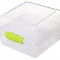 Sistema LunchCube gennemsigtig med grøn lukkedims BPA fri