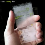 Window smartphone snevejrsdag